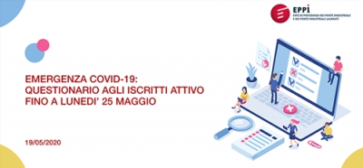 EMERGENZA COVID-19: QUESTIONARIO AGLI ISCRITTI ATTIVO FINO A LUNEDI’ 25 MAGGIO