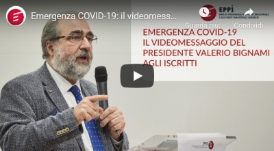 EMERGENZA COVID-19: IL VIDEOMESSAGGIO DEL PRESIDENTE VALERIO BIGNAMI AGLI ISCRITTI